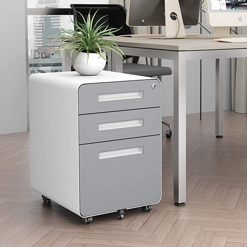 Office Use a4 Arquivo Armário de metal de aço móvel Pedestal Portable Steel 3 Gavetas Armário de arquivamento
