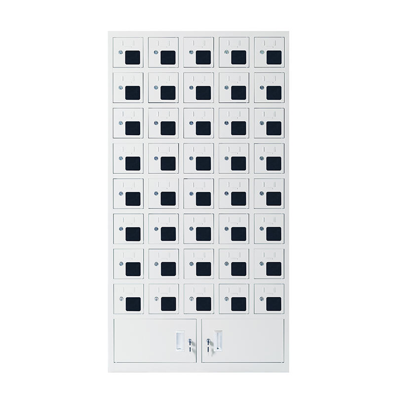 Gabinete de telefone celular de 40 portas com instalações de carregamento, gabinete de armazenamento de telefones celulares da equipe