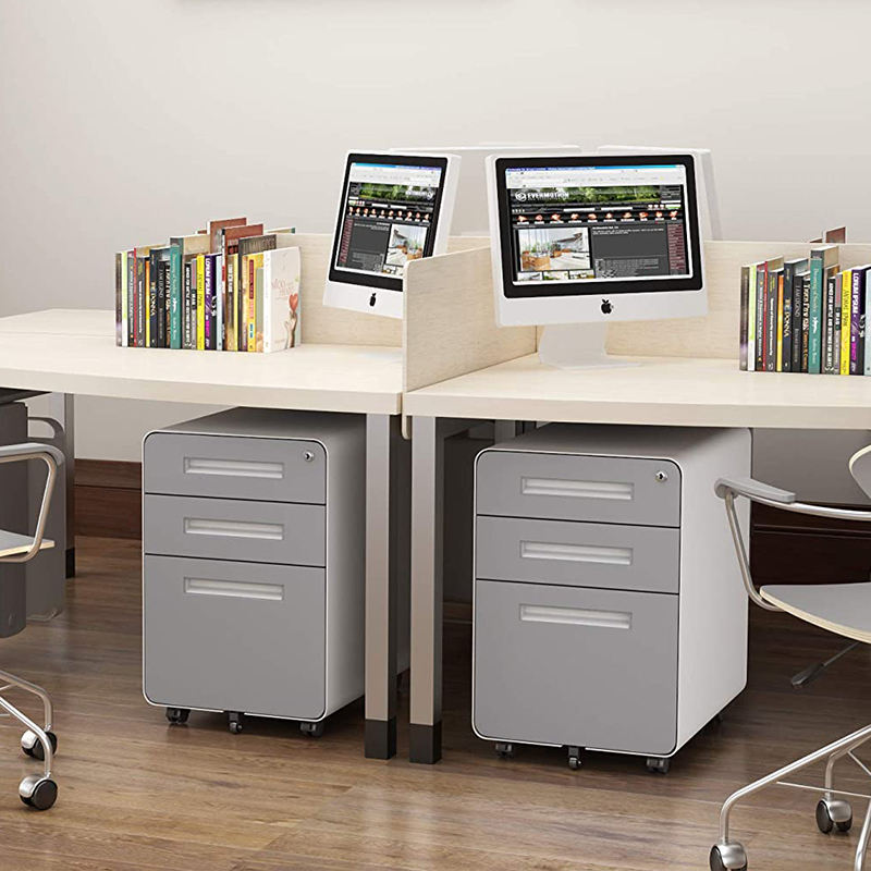 Office Use a4 Arquivo Armário de metal de aço móvel Pedestal Portable Steel 3 Gavetas Armário de arquivamento