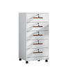 Gabinete de sub-desenho de alta qualidade, armário de armazenamento de arquivos multicoloridos, gabinete de arquivos de cinco jogadores com rodas