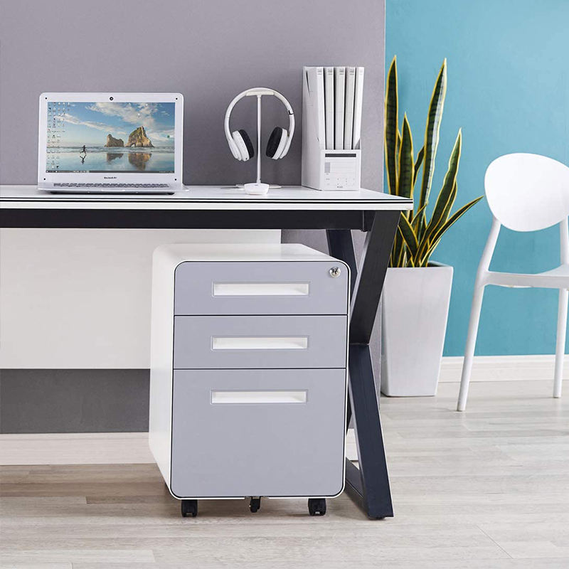 Office Use a4 Arquivo Armário de metal de aço móvel Pedestal Portable Steel 3 Gavetas Armário de arquivamento
