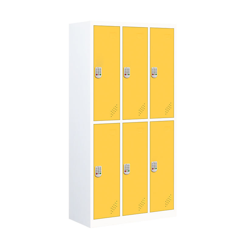 Lockers Gym 6 Door NOVO Design Cor do armário de aço Armário de armazenamento de metal para academia e escritório