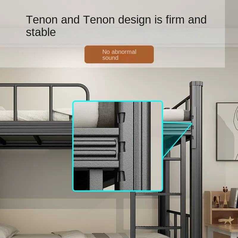 Cama de solteiro de metal de design inocional para dormitório do aluno