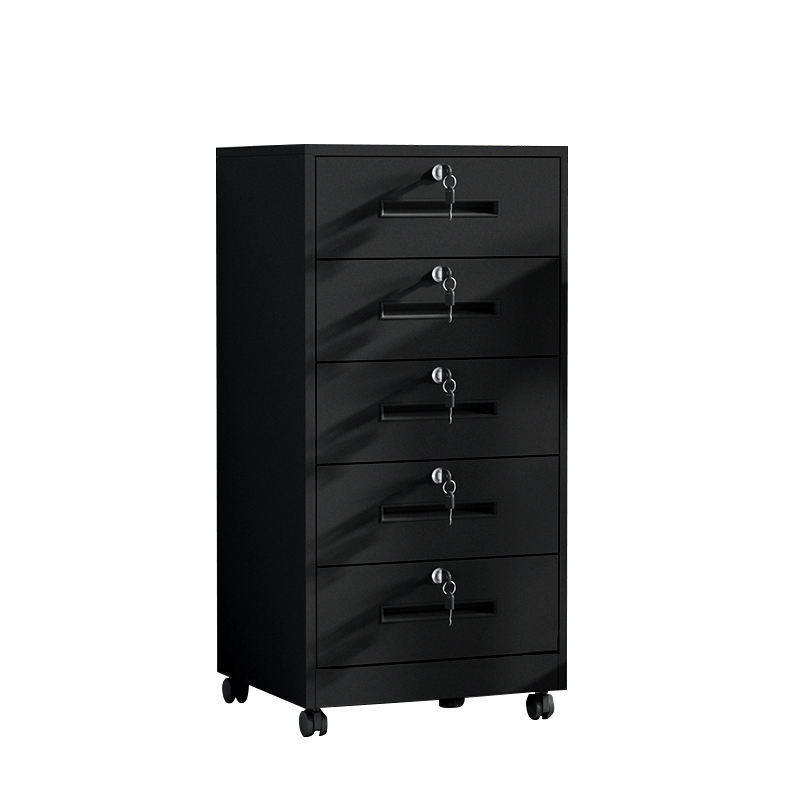 Gabinete de sub-desenho de alta qualidade, armário de armazenamento de arquivos multicoloridos, gabinete de arquivos de cinco jogadores com rodas