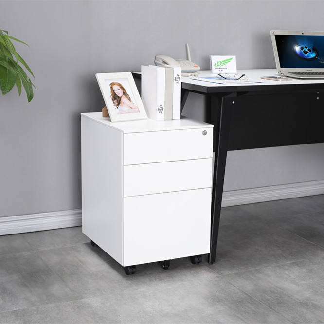 Escritório estável sob a mesa de metal 3 gaveta Arquivo Armário de aço Armário de pedestal Gabinete de pedestal