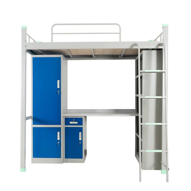 Cama de loft de moldura de metal com camas de mesa vêm o escritório para os móveis para adultos escolares