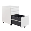 Gabinete de gaveta móvel do escritório 3 Desenho de arquivo branco Armário de aço Armário de pedestal