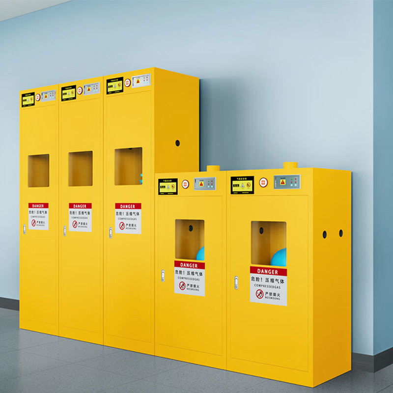 Gabinete de segurança de laboratório de metal para gás perigoso, gabinete de armazenamento de segurança de gás de laboratório químico, armazenamento inflamável Safetycabin
